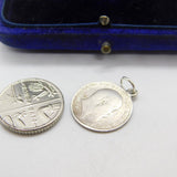 Sterling Silver King Edward VII Threepence Coin Charm Pendant Antique 1908