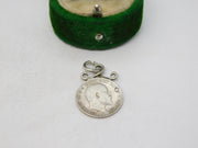 Sterling Silver King Edward VII Threepence Coin Charm Pendant Antique 1902