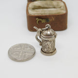 Sterling Silver Beer Tankard Stein Charm Pendant Vintage c1970
