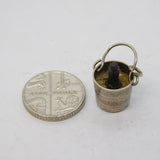 Sterling Silver Champagne Ice Bucket Charm Pendant Vintage c1970s