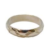 Sterling Silver Patterned Textured Band Ring Vintage c1970 Size O