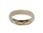 Sterling Silver Patterned Textured Band Ring Vintage c1970 Size O