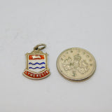 Sterling Silver Lyme Regis Enamel Shield Travel Charm Pendant Vintage c1970s