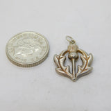 Sterling Silver Scottish Thistle Charm Pendant Vintage c1970s