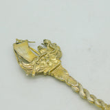 Victorian Sterling Silver Gilt Rowing Boat Terminal Dessert Spoon 1898 London