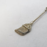 Sterling Silver Sweeping Brush Charm Pendant Vintage c1970