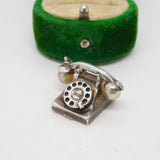 Sterling Silver Traditional Telephone Charm Pendant Vintage c1970