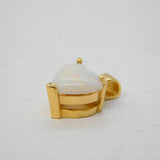 14ct Yellow Gold Heart-Cut Opal Sweetheart Pendant Vintage c1970s