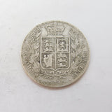 Queen Victoria .925 Silver Half Crown Coin Antique 1880 Fair Condition