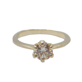 Sterling Silver CZ Solitaire Engagement Ring Vintage c1990 Size K
