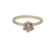 Sterling Silver CZ Solitaire Engagement Ring Vintage c1990 Size K