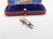 Sterling Silver Lady Playing Golf Charm Pendant Vintage c1970