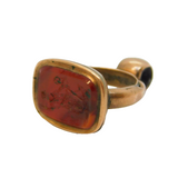 George III 9ct Gold Cased Carnelian Intaglio Anchor of Hope Fob Seal Antique