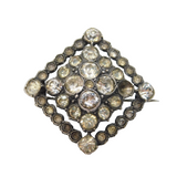 19th Century .935 Grade Silver & Paset Set Dress Brooch Antique c1880s