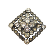 19th Century .935 Grade Silver & Paset Set Dress Brooch Antique c1880s