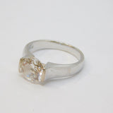 Sterling Silver Paste Solitaire Engagement Band Ring Vintage c1970 Size P 1/2