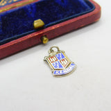Sterling Silver and Enamel Kendal Travel Shield Charm Pendant Vintage c1970