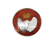 Sterling Silver & Red Enamel Blood Donation Brooch Vintage 1978 Birmingham