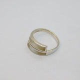 Sterling Silver Natural Shell Wrap Around Dress Band Ring Vintage c1990 Size O