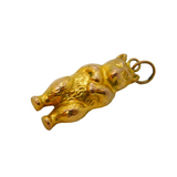 Edwardian 9ct Yellow Gold Standing Bear Charm Pendant Antique c1910