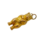 Edwardian 9ct Yellow Gold Standing Bear Charm Pendant Antique c1910
