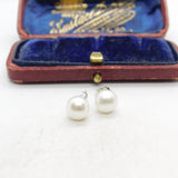 Pair of Sterling Silver Simulated Pearl Stud Earrings Vintage c1970