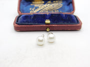 Pair of Sterling Silver Simulated Pearl Stud Earrings Vintage c1970