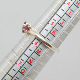 Sterling Silver Triple Pink Topaz Wishbone Ring Vintage c1970 Size L