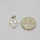 Sterling Silver Contemporary Gemstone Design Charm Pendant Vintage c1970