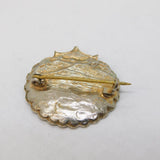 Sterling Silver Enamel Welsh Lady Souvenir Brooch Pin Antique c1920 Art Deco