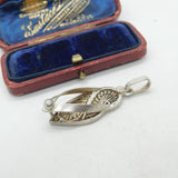 Sterling Silver Novelty Filigree Form Flip-Flop Charm Pendant Vintage c1960