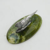 Sampson Mordan Sterling Silver & Green Onyx Pheasant Ornament Antique 1898