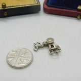 Sterling Silver Horse and Buggy Charm Pendant Vintage c1970
