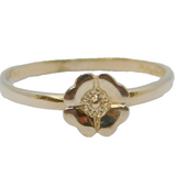 Sterling Silver Daisy Flower Dress Band Ring Vintage c1970 Size O 1/2