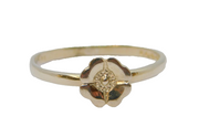 Sterling Silver Daisy Flower Dress Band Ring Vintage c1970 Size O 1/2