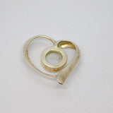 Sterling Silver Mother Of Pearl Stylised Heart Pendant Contemporary c1990s