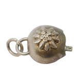 Sterling Silver Edelweiss Cowbell Charm Pendant Vintage c1970