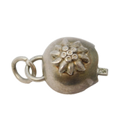 Sterling Silver Edelweiss Cowbell Charm Pendant Vintage c1970