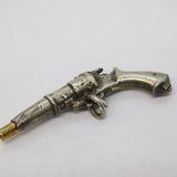 Victorian Sterling Silver Revolver Form Novelty Watch Key Fob Pendant Antique