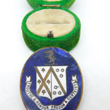 Victorian Gilt Metal & Colourful Enamel Heraldic Brooch Antique c1890