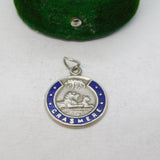 Sterling Silver Enamel Grasmere Horseshoe Charm Pendant Vintage c1970