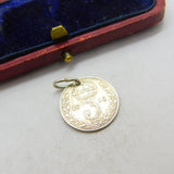 Sterling Silver Authentic Threepence Coin Charm Pendant 1913