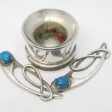 Scottish Sterling Silver & Turquoise Celtic Candlestick Vintage 1990 Edinburgh