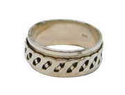 Sterling Silver Celtic Style Patterned Spinning Band Ring Vintage c1970 Size U