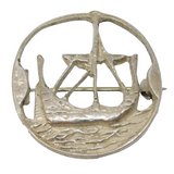 Robert Allison Scottish Sterling Silver Ship Brooch Vintage 1960 Edinburgh