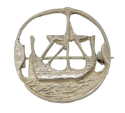 Robert Allison Scottish Sterling Silver Ship Brooch Vintage 1960 Edinburgh