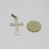 Sterling Silver Patterned Textured Cross Charm Pendant Vintage c1970