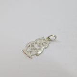 Sterling Silver Cutwork Owl Charm Pendant Vintage c1970