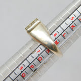 Sterling Silver 16 CZ Set Square Signet Ring Vintage c1970 Size M 1/2