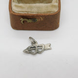 Sterling Silver Arrow in the Hearts Charm Pendant Vintage c1970
